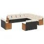 Garden sofa and cushion set 13 pieces black synthetic rattan by , Garden sets - Ref: Foro24-3228205, Price: 844,40 €, Discoun...