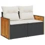 Garden sofa and cushion set 13 pieces black synthetic rattan by , Garden sets - Ref: Foro24-3228205, Price: 844,40 €, Discoun...