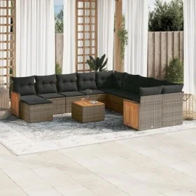 12-teiliges Gartensofa-Set mit grauen synthetischen Rattankissen von , Gartensets - Ref: Foro24-3228258, Preis: 687,74 €, Rab...