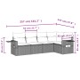 Gartensofa-Set mit Kissen, 5-teilig, graues synthetisches Rattan von , Gartensets - Ref: Foro24-3252467, Preis: 345,23 €, Rab...