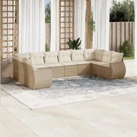 Garden sofa set with beige cushions 10 pieces synthetic rattan by , Garden sets - Ref: Foro24-3254205, Price: 692,28 €, Disco...