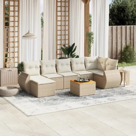 Garden sofa set with beige cushions 8 pcs PE rattan by , Garden sets - Ref: Foro24-3225113, Price: 559,23 €, Discount: %