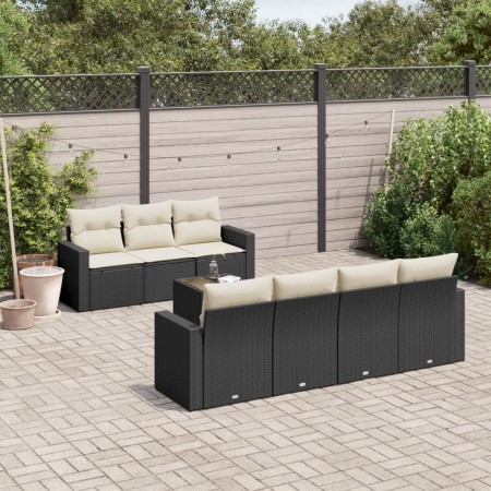 Set de sofás de jardín 8 piezas y cojines ratán sintético negro by , Garden sets - Ref: Foro24-3218716, Price: 474,71 €, Disc...