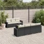 Set de sofás de jardín 8 piezas y cojines ratán sintético negro de , Conjuntos de jardín - Ref: Foro24-3218716, Precio: 484,3...