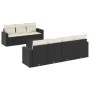 Set de sofás de jardín 8 piezas y cojines ratán sintético negro de , Conjuntos de jardín - Ref: Foro24-3218716, Precio: 484,3...