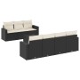 Set de sofás de jardín 8 piezas y cojines ratán sintético negro by , Garden sets - Ref: Foro24-3218716, Price: 474,71 €, Disc...