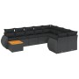 Garden sofa set 10 pieces with black synthetic rattan cushions by , Garden sets - Ref: Foro24-3225166, Price: 619,81 €, Disco...