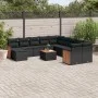 Garden sofa set 12 pieces with black synthetic rattan cushions by , Garden sets - Ref: Foro24-3228253, Price: 733,36 €, Disco...