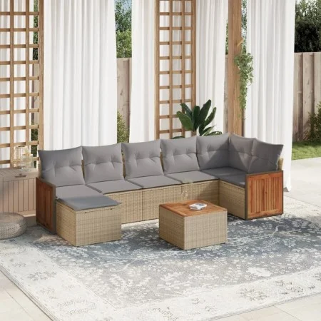 Garden sofa set with beige cushions 8 pcs PE rattan by , Garden sets - Ref: Foro24-3227879, Price: 494,04 €, Discount: %