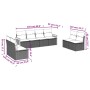 8-teiliges Gartensofa-Set und schwarze synthetische Rattankissen von , Gartensets - Ref: Foro24-3227568, Preis: 425,09 €, Rab...