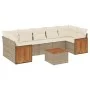 Juego de sofás de jardín con cojines beige 8 pzas ratán PE de , Conjuntos de jardín - Ref: Foro24-3227493, Precio: 559,65 €, ...