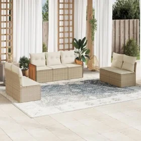 7-piece garden sofa set and beige synthetic rattan cushions by , Garden sets - Ref: Foro24-3227556, Price: 455,77 €, Discount: %