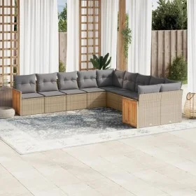 Garden sofa set with beige cushions 10 pieces synthetic rattan by , Garden sets - Ref: Foro24-3228033, Price: 638,44 €, Disco...