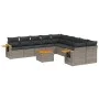 Set de sofás de jardín 11 pzas y cojines ratán sintético gris by , Garden sets - Ref: Foro24-3259603, Price: 660,03 €, Discou...