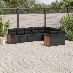 8-teiliges Gartensofa-Set und schwarze synthetische Rattankissen von , Gartensets - Ref: Foro24-3227980, Preis: 562,87 €, Rab...
