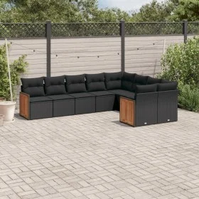 8-teiliges Gartensofa-Set und schwarze synthetische Rattankissen von , Gartensets - Ref: Foro24-3227980, Preis: 572,69 €, Rab...
