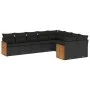 Set de sofás de jardín 8 piezas y cojines ratán sintético negro de , Conjuntos de jardín - Ref: Foro24-3227980, Precio: 574,7...