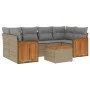 7-piece garden sofa set and beige synthetic rattan cushions by , Garden sets - Ref: Foro24-3259882, Price: 471,19 €, Discount: %