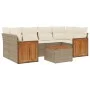 7-piece garden sofa set and beige synthetic rattan cushions by , Garden sets - Ref: Foro24-3227479, Price: 486,65 €, Discount: %
