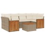 Set sofás de jardín 7 piezas y cojines ratán sintético beige de , Conjuntos de jardín - Ref: Foro24-3227479, Precio: 445,57 €...