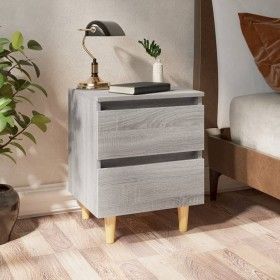Nachttische 2 Stk. Sonoma graue Holzbeine 40x35x50 cm von vidaXL, Nachttische - Ref: Foro24-813125, Preis: 70,30 €, Rabatt: %