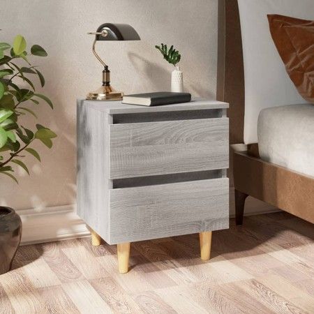 Mesitas de noche 2 uds patas de madera gris Sonoma 40x35x50 cm | Foro24.es | Tu tienda online para hogar, jardín y más Foro24.es