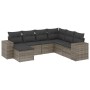 7-piece garden sofa set with gray PE rattan cushions by , Garden sets - Ref: Foro24-3222899, Price: 430,87 €, Discount: %