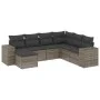 7-teiliges Gartensofa-Set mit grauen PE-Rattan-Kissen von , Gartensets - Ref: Foro24-3222899, Preis: 439,87 €, Rabatt: %