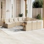 Set de sofás de jardín 11pzas con cojines ratán sintético beige by , Garden sets - Ref: Foro24-3259608, Price: 706,66 €, Disc...