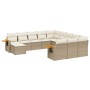 Gartensofa-Set 11-teilig mit beigen Polstern aus synthetischem Rattan von , Gartensets - Ref: Foro24-3259608, Preis: 706,66 €...