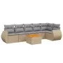 7-piece garden sofa set and beige synthetic rattan cushions by , Garden sets - Ref: Foro24-3225016, Price: 458,57 €, Discount: %