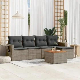 6-piece garden furniture set and gray synthetic rattan cushions by , Modular outdoor sofas - Ref: Foro24-3224541, Price: 330,...