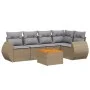 Garden sofa set with cushions 6 pieces beige synthetic rattan by , Garden sets - Ref: Foro24-3224995, Price: 398,37 €, Discou...