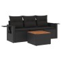 4-piece garden sofa set with black synthetic rattan cushions by , Modular outdoor sofas - Ref: Foro24-3224431, Price: 250,92 ...
