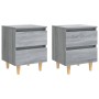 Mesitas de noche 2 uds patas de madera gris Sonoma 40x35x50 cm | Foro24.es | Tu tienda online para hogar, jardín y más Foro24.es
