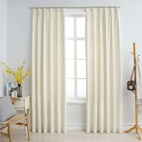 Blackout curtains with hooks 2 pcs cream velvet 140x175 cm by vidaXL, Curtains and curtains - Ref: Foro24-134516, Price: 39,1...