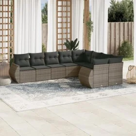 9-piece garden furniture set and gray synthetic rattan cushions by , Modular outdoor sofas - Ref: Foro24-3221839, Price: 566,...