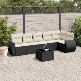 7-piece garden dining set and black synthetic rattan cushions by , Garden sets - Ref: Foro24-3221395, Price: 452,07 €, Discou...