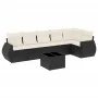 Set de comedor de jardín 7 pzas y cojines ratán sintético negro de , Conjuntos de jardín - Ref: Foro24-3221395, Precio: 451,9...