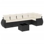 Set de comedor de jardín 7 pzas y cojines ratán sintético negro de , Conjuntos de jardín - Ref: Foro24-3221395, Precio: 407,0...
