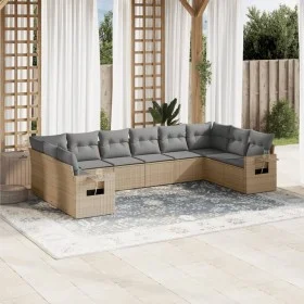 Gartensofa-Set mit beigen Kissen, 10-teilig, synthetisches Rattan von , Gartensets - Ref: Foro24-3220668, Preis: 629,94 €, Ra...