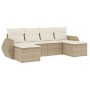 Garden sofa set with cushions 6 pieces beige synthetic rattan by , Modular outdoor sofas - Ref: Foro24-3221717, Price: 386,70...