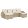 Garden sofa set with cushions 6 pieces beige synthetic rattan by , Modular outdoor sofas - Ref: Foro24-3221717, Price: 422,14...