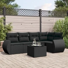 6-piece garden sofa set and black synthetic rattan cushions by , Garden sets - Ref: Foro24-3221334, Price: 424,84 €, Discount: %