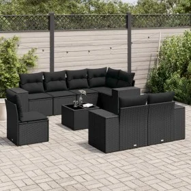 8-piece garden sofa set and black synthetic rattan cushions by , Garden sets - Ref: Foro24-3222844, Price: 727,71 €, Discount: %