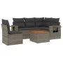 6-teiliges Gartenmöbel-Set und graue synthetische Rattankissen von , Modulare Sofas für den Außenbereich - Ref: Foro24-322456...