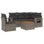 6-teiliges Gartenmöbel-Set und graue synthetische Rattankissen von , Modulare Sofas für den Außenbereich - Ref: Foro24-322456...