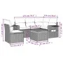 6-teiliges Gartenmöbel-Set und graue synthetische Rattankissen von , Modulare Sofas für den Außenbereich - Ref: Foro24-322456...