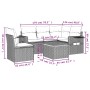 6-teiliges Gartenmöbel-Set und graue synthetische Rattankissen von , Modulare Sofas für den Außenbereich - Ref: Foro24-322456...