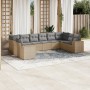 Gartensofa-Set mit beigen Kissen, 10-teilig, synthetisches Rattan von , Gartensets - Ref: Foro24-3223068, Preis: 643,56 €, Ra...